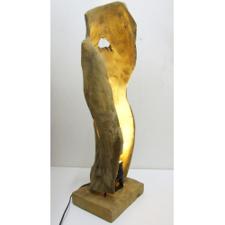 Lampa Rzeźba podświetlana z kawałka drewna tekowego 78cm